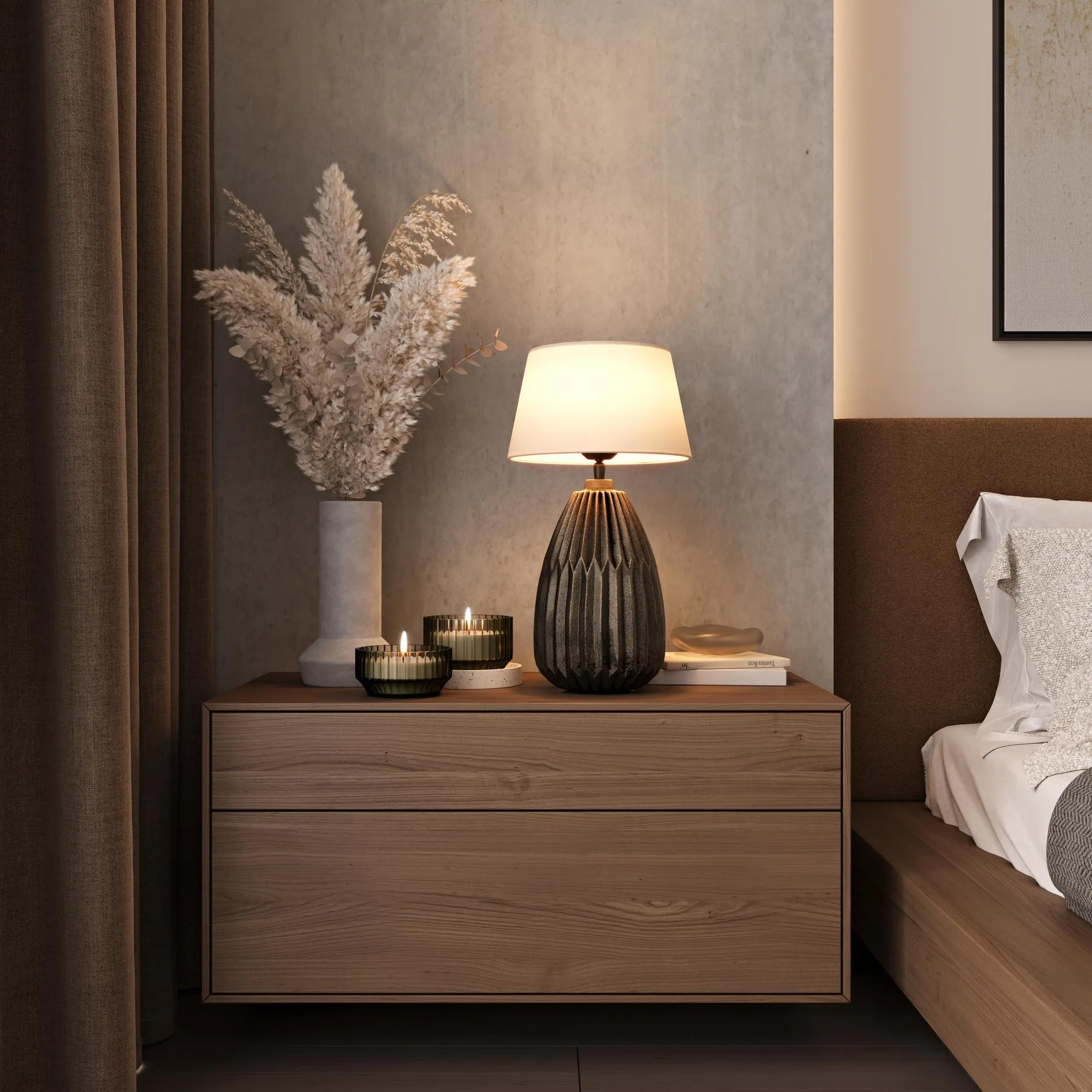 Ornate Thistle Table Lamp - Brass
