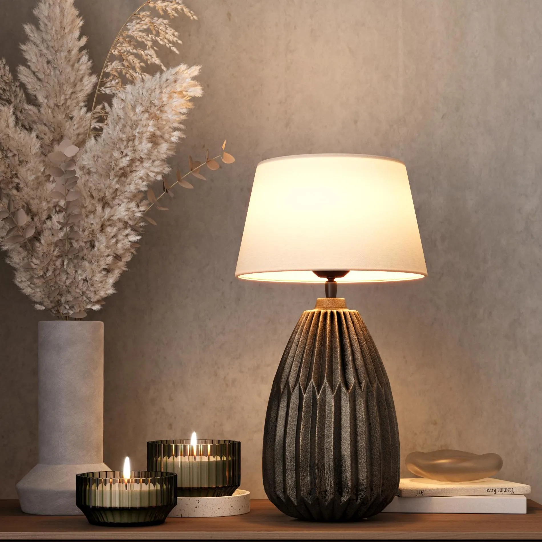 Ornate Thistle Table Lamp - Brass