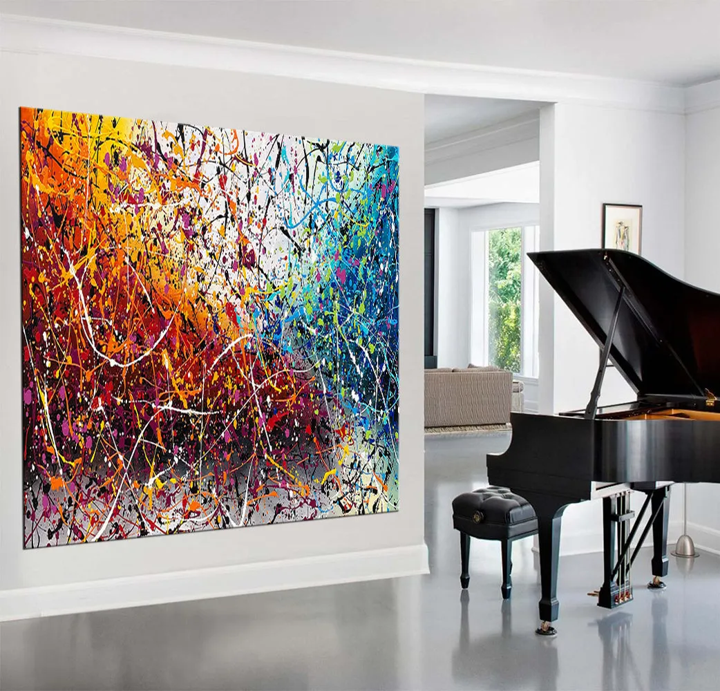 Painting Jackson Pollock Multiple Size Drip Style Abstract Art on Canvas, large Wall Art - Vintage Beauty 152