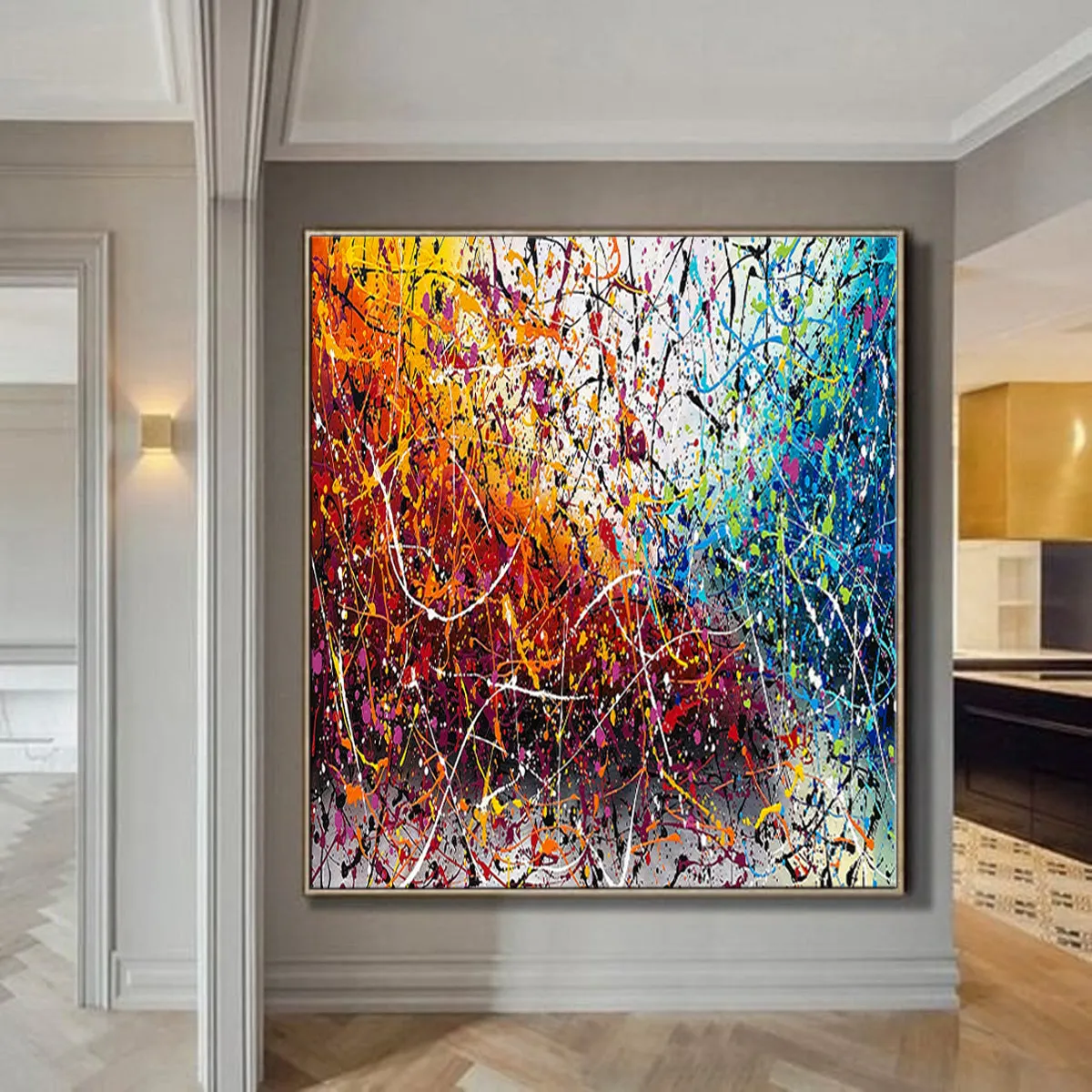Painting Jackson Pollock Multiple Size Drip Style Abstract Art on Canvas, large Wall Art - Vintage Beauty 152