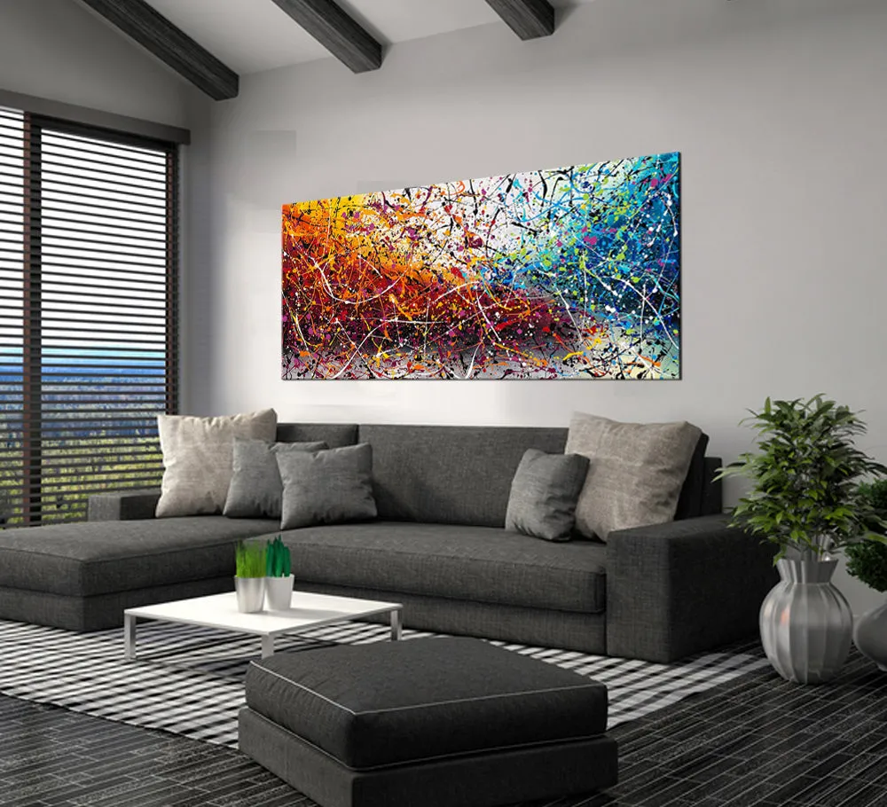Painting Jackson Pollock Multiple Size Drip Style Abstract Art on Canvas, large Wall Art - Vintage Beauty 152