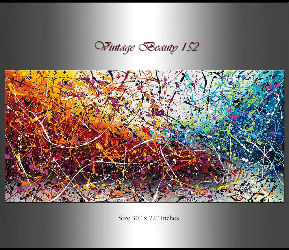 Painting Jackson Pollock Multiple Size Drip Style Abstract Art on Canvas, large Wall Art - Vintage Beauty 152