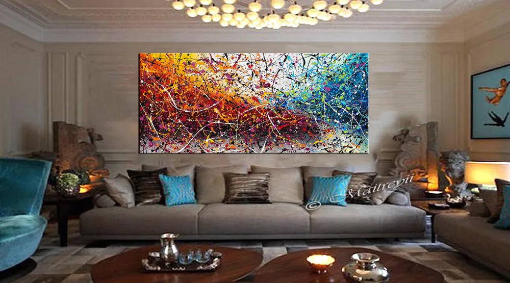 Painting Jackson Pollock Multiple Size Drip Style Abstract Art on Canvas, large Wall Art - Vintage Beauty 152