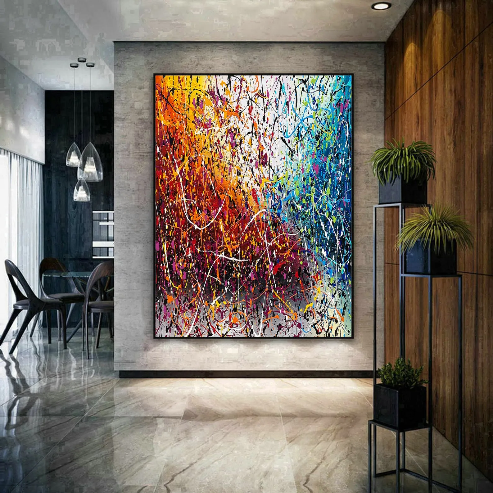 Painting Jackson Pollock Multiple Size Drip Style Abstract Art on Canvas, large Wall Art - Vintage Beauty 152