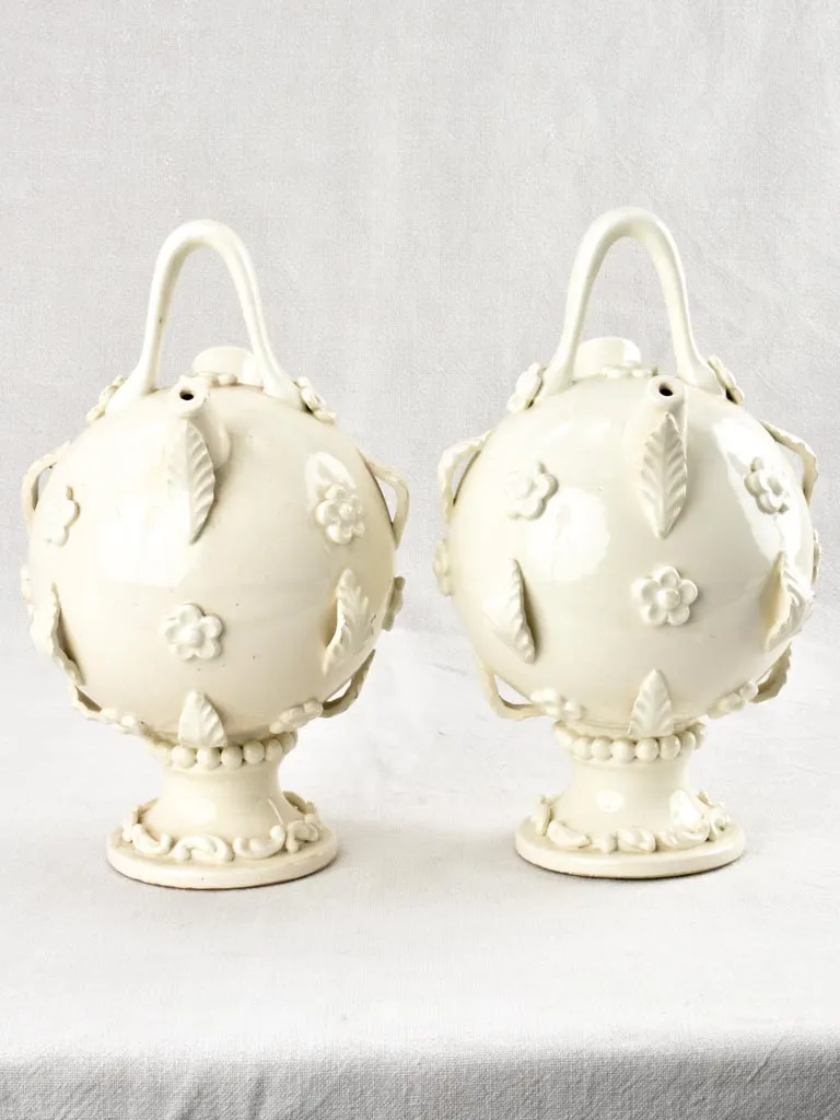 Pair of olive oil pitchers from Malicorne 1950s 13¾"