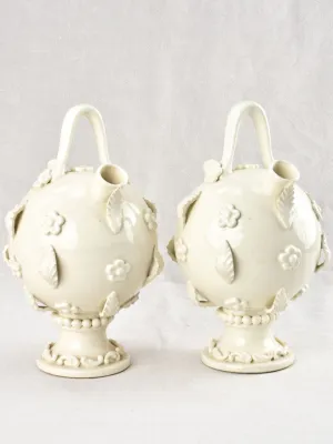 Pair of olive oil pitchers from Malicorne 1950s 13¾"