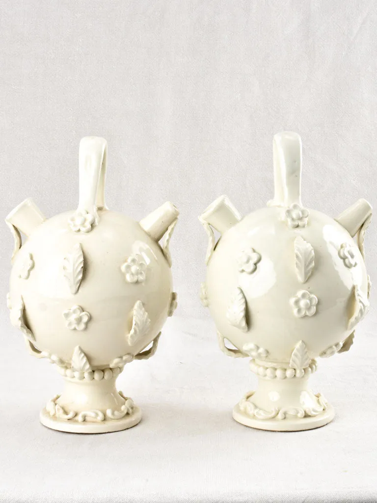 Pair of olive oil pitchers from Malicorne 1950s 13¾"