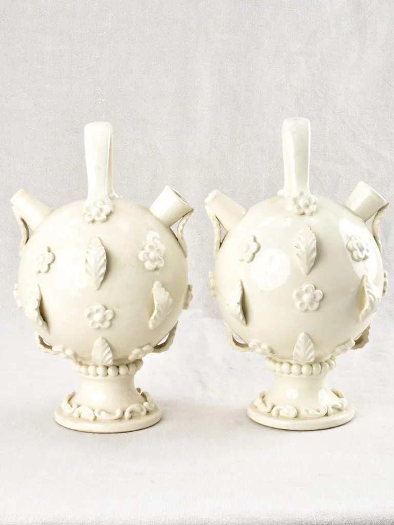 Pair of olive oil pitchers from Malicorne 1950s 13¾"