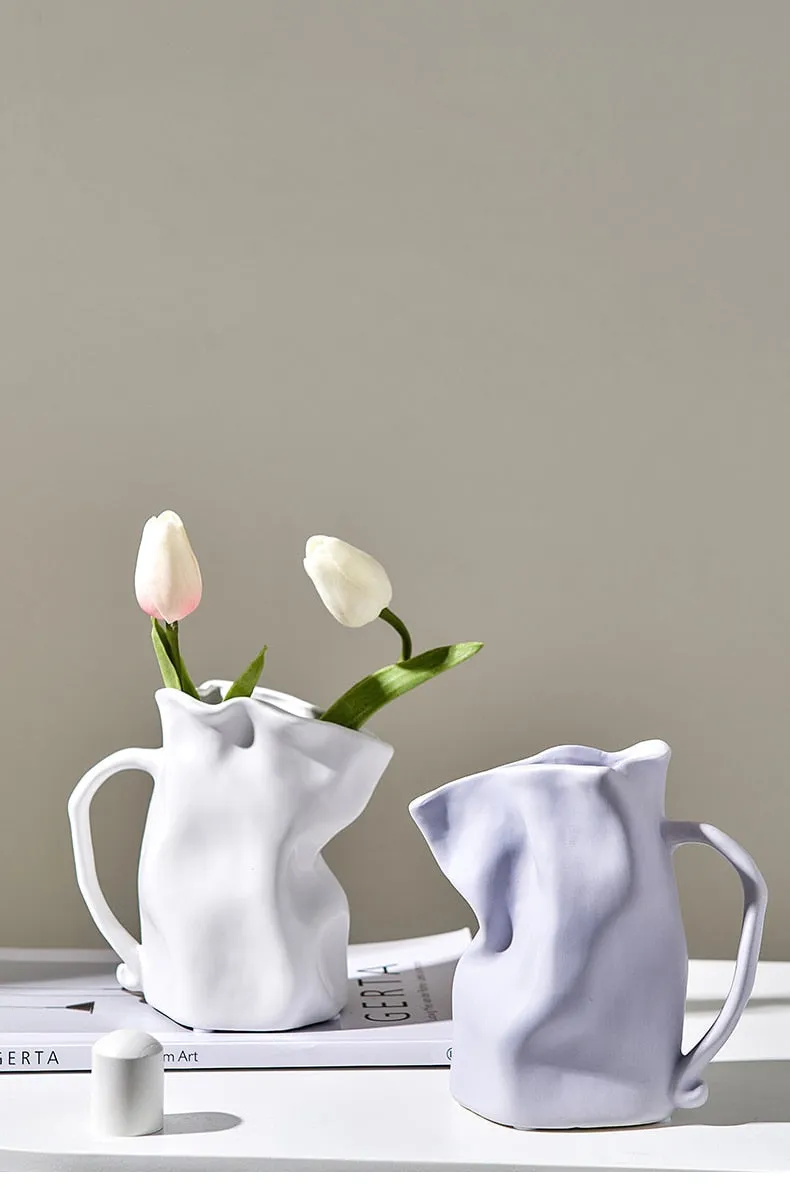 Paper Bag Whimsical Ceramic Vase