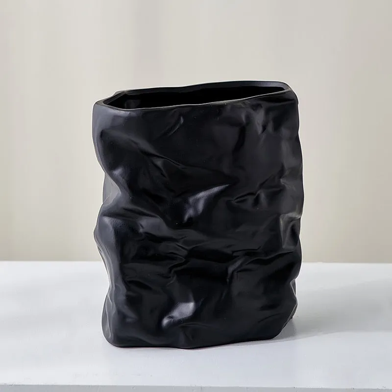 Paper Bag Whimsical Ceramic Vase
