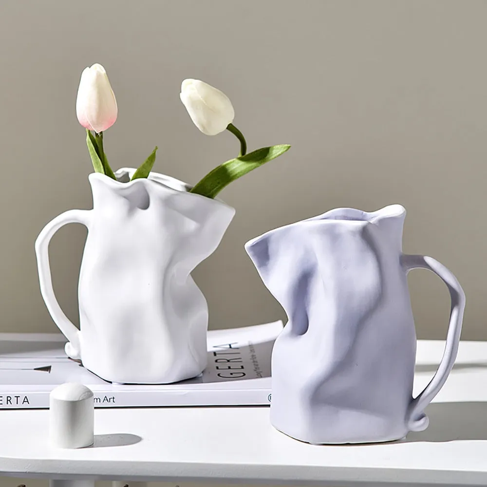 Paper Bag Whimsical Ceramic Vase