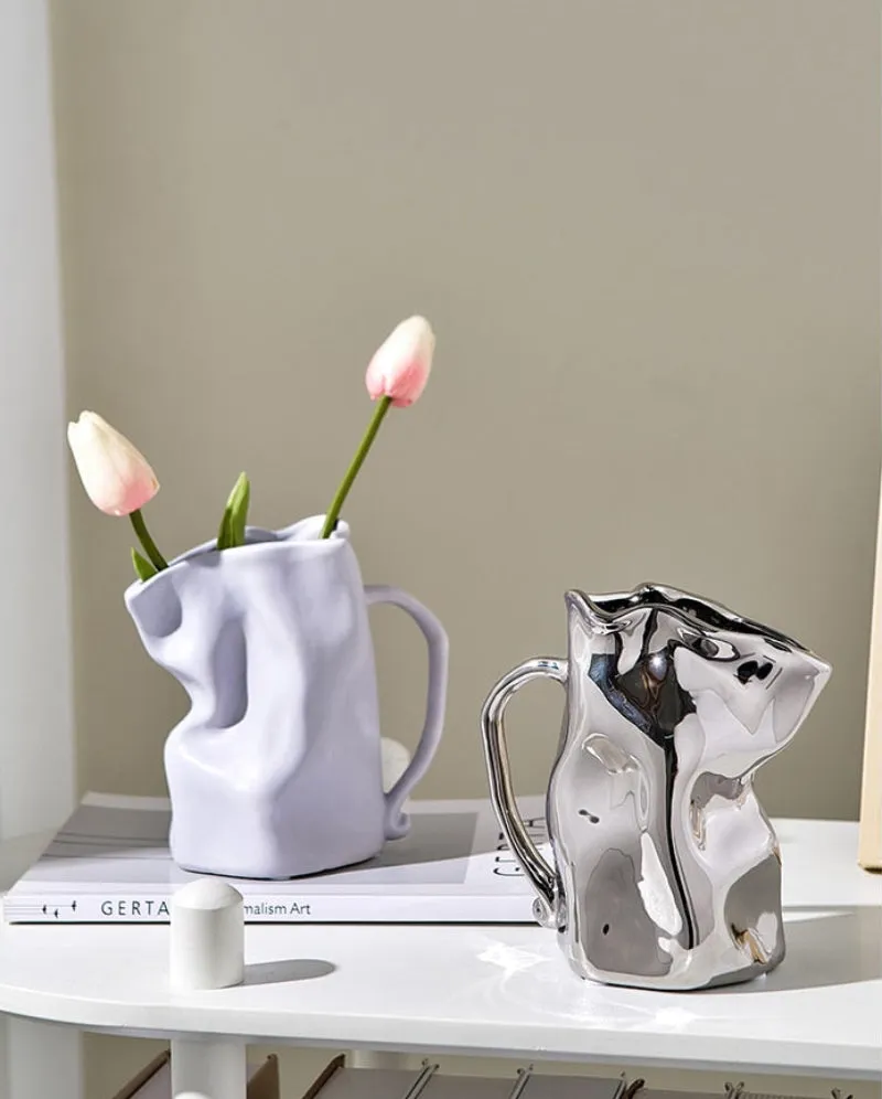 Paper Bag Whimsical Ceramic Vase