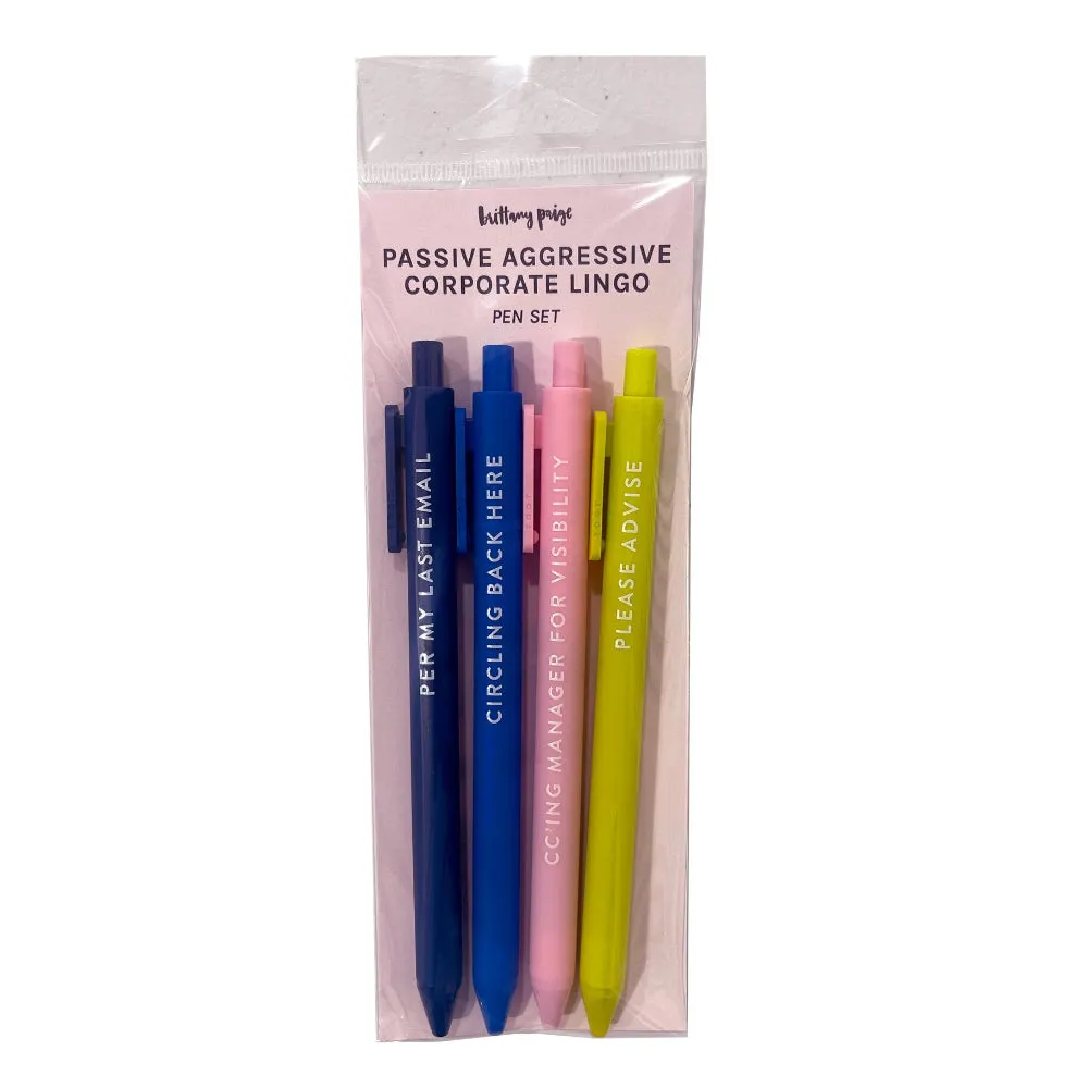 Passive Aggressive Corporate Lingo Jotter Pen Set