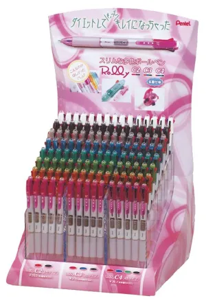 Pentel BPC Ballpoint Rolly 3in1 and 4in1 Display of 80 PCs