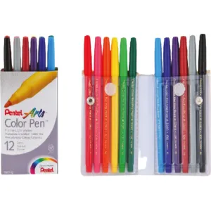 Pentel S360 Color Pens Fibre Tip - (Pack of 12)