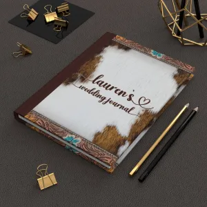 Personalised Hardcover Wedding Journal Matte, Country and Western, Cowhide and Leather Look, awd-1777