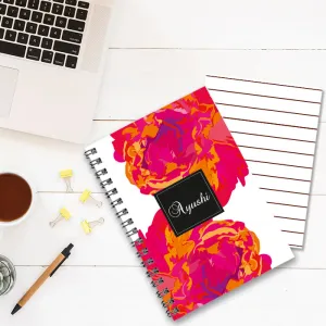 Personalised Notebook (A5 Size) - Abstract Flower