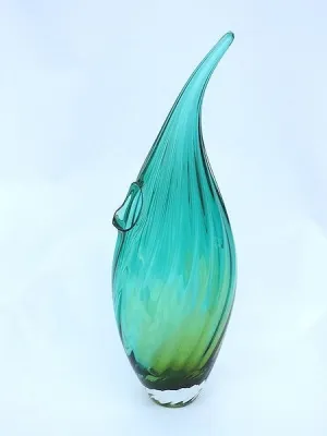 Raindrop Vase (Green & Gold)