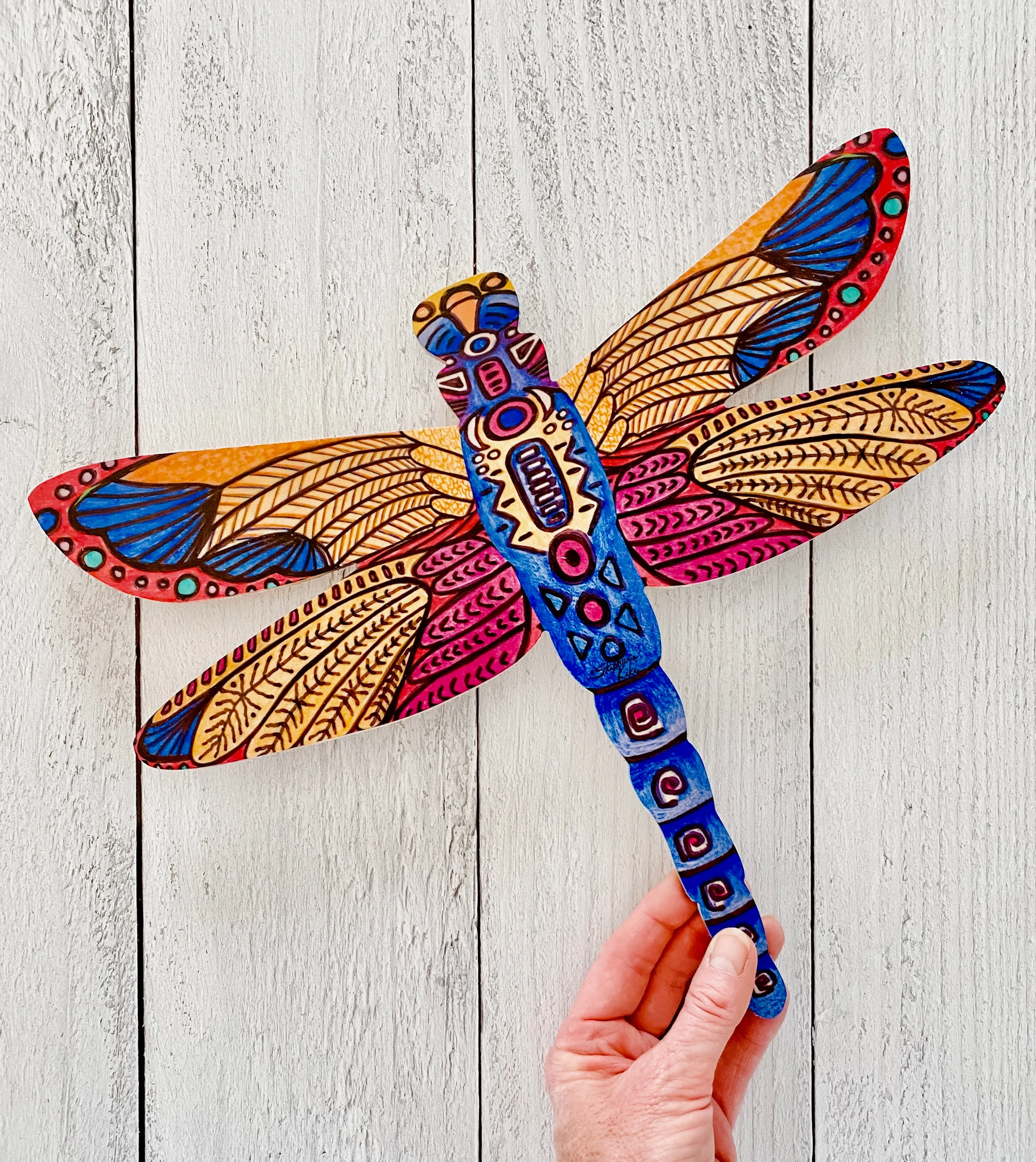 Red, Blue, Yellow Dragonfly- Dragonfly Shape