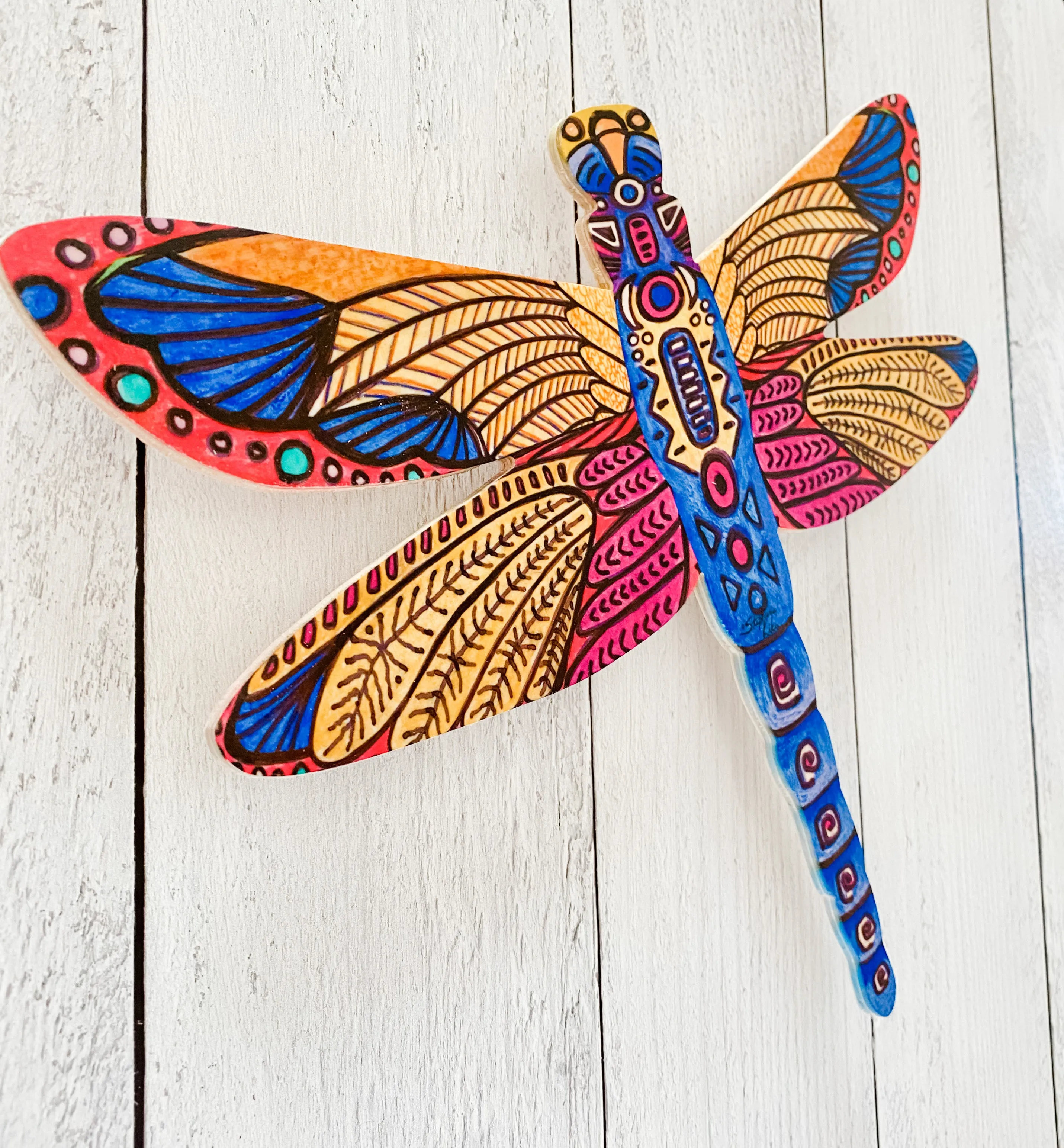 Red, Blue, Yellow Dragonfly- Dragonfly Shape