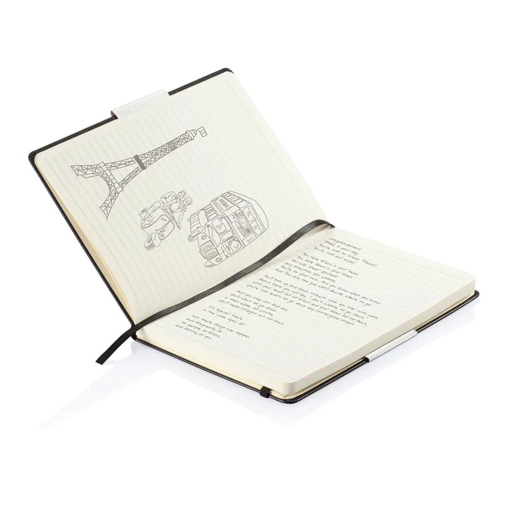 SANTHOME Hard Cover A5 Ruled Notebook - Black