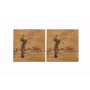 Set of 2 Wooden Coasters - Various Designs