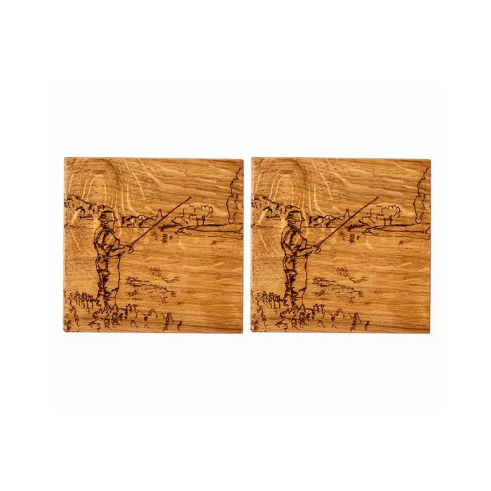 Set of 2 Wooden Coasters - Various Designs