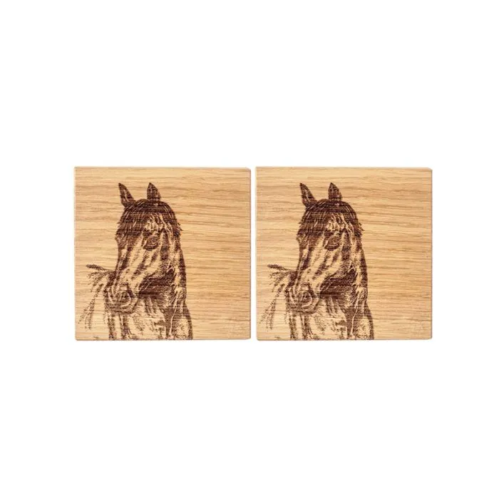 Set of 2 Wooden Coasters - Various Designs