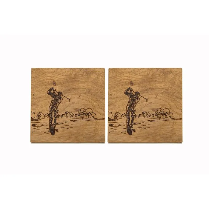 Set of 2 Wooden Coasters - Various Designs