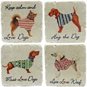 Set of 4 Dog Coasters
