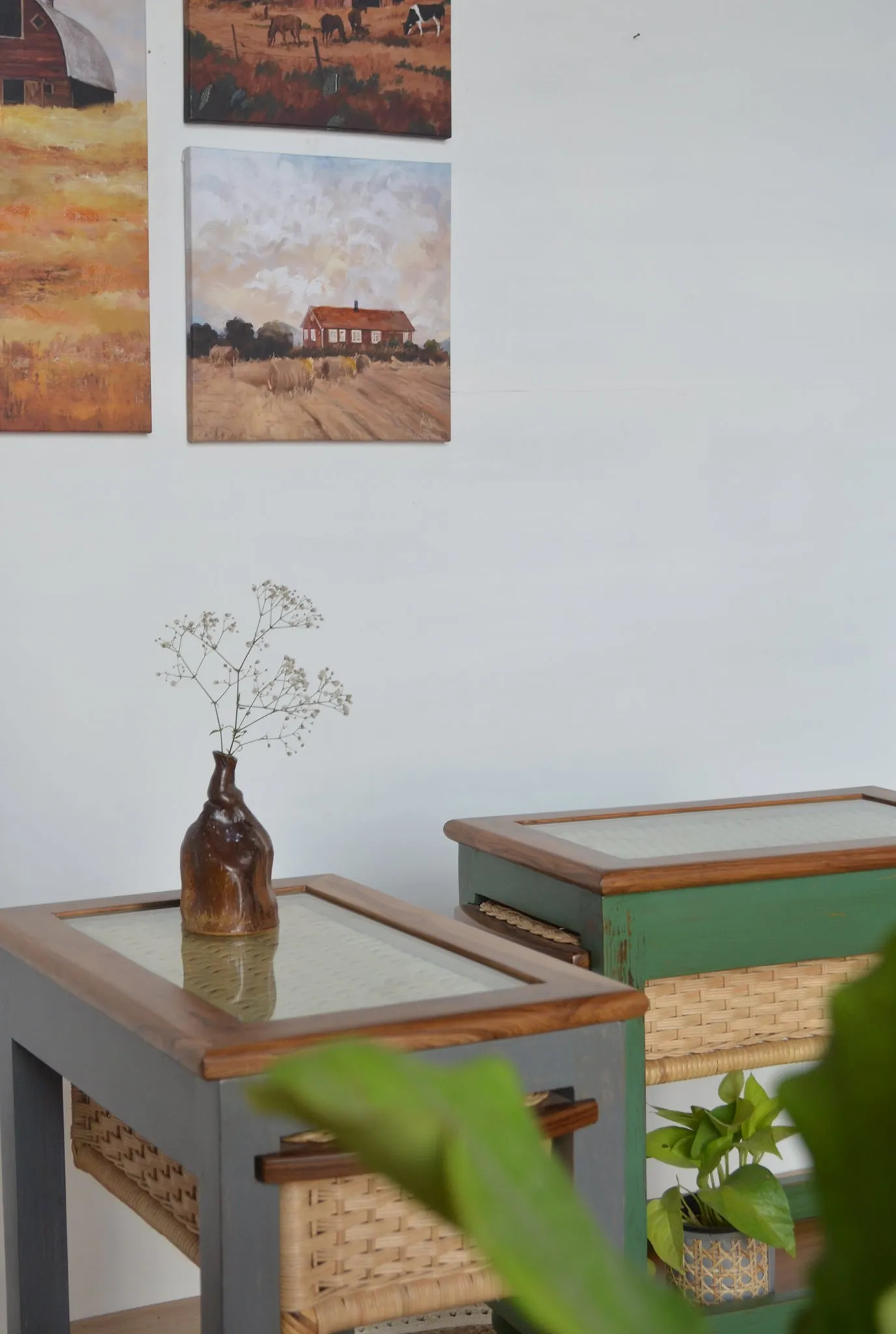Sorren Cane Basket End Table (SHIPPING ONLY IN INDIA)