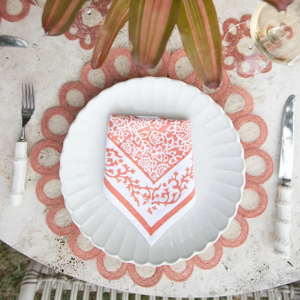 Terracotta Woven Doodles Placemat | Set of 4