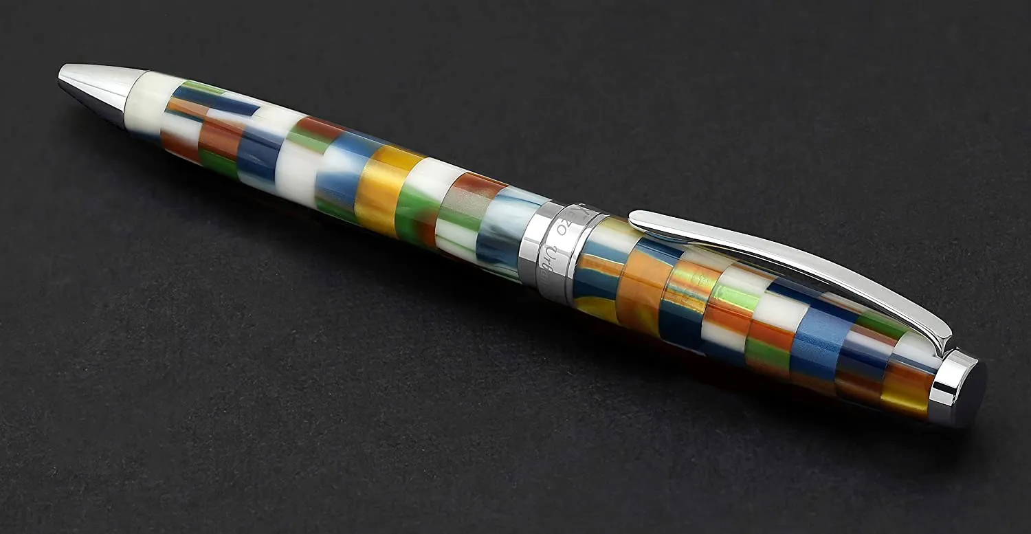 Urbanite II Acrylic & Brass Ballpoint Pen - Jazzy Multicolor