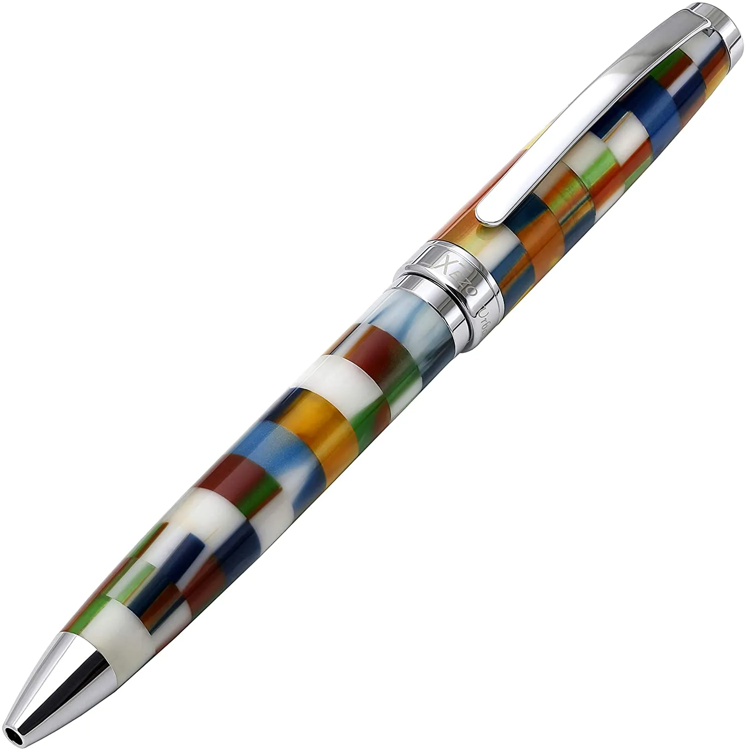 Urbanite II Acrylic & Brass Ballpoint Pen - Jazzy Multicolor