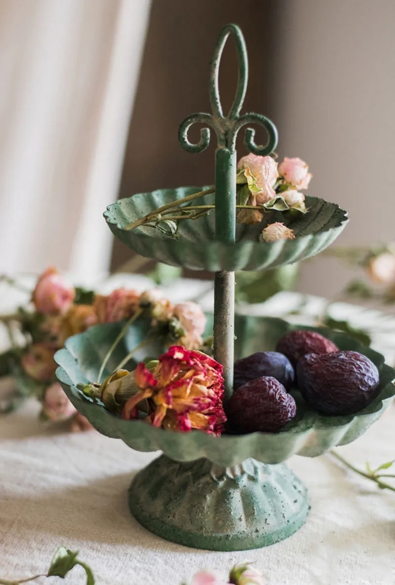 Vintage Jade Tiered Tray