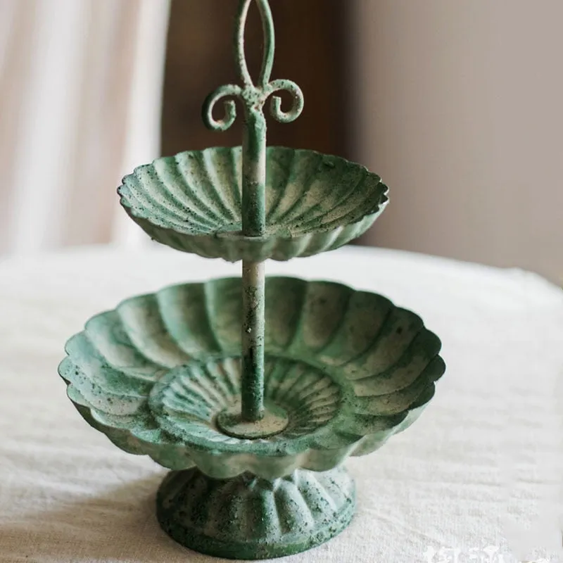 Vintage Jade Tiered Tray