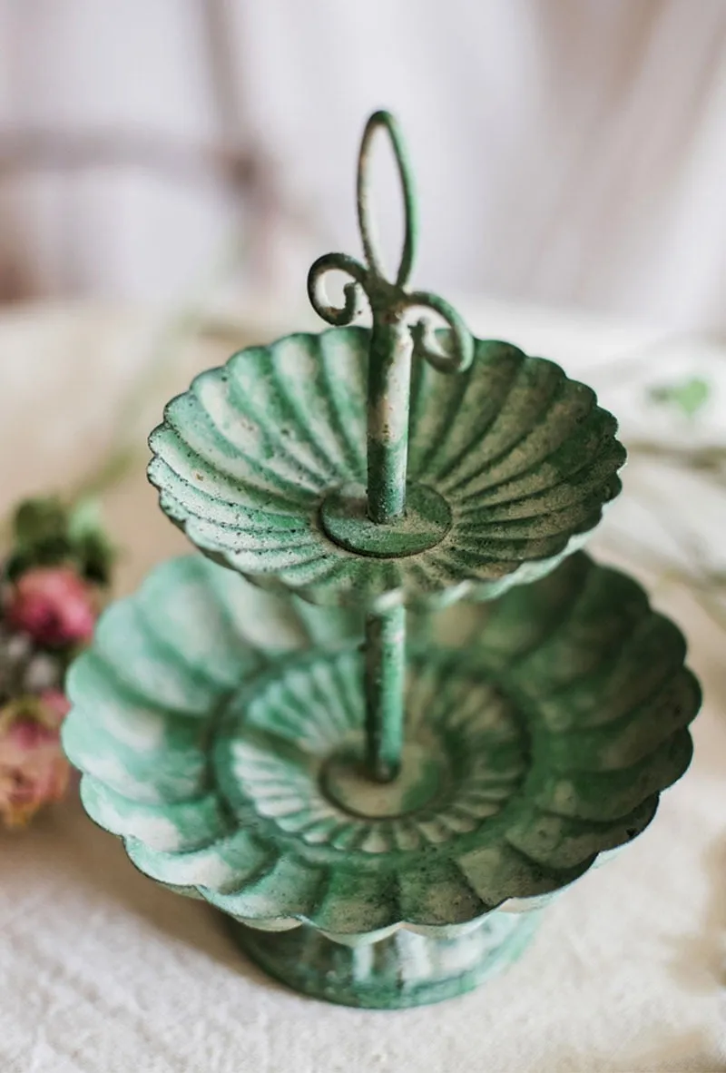 Vintage Jade Tiered Tray