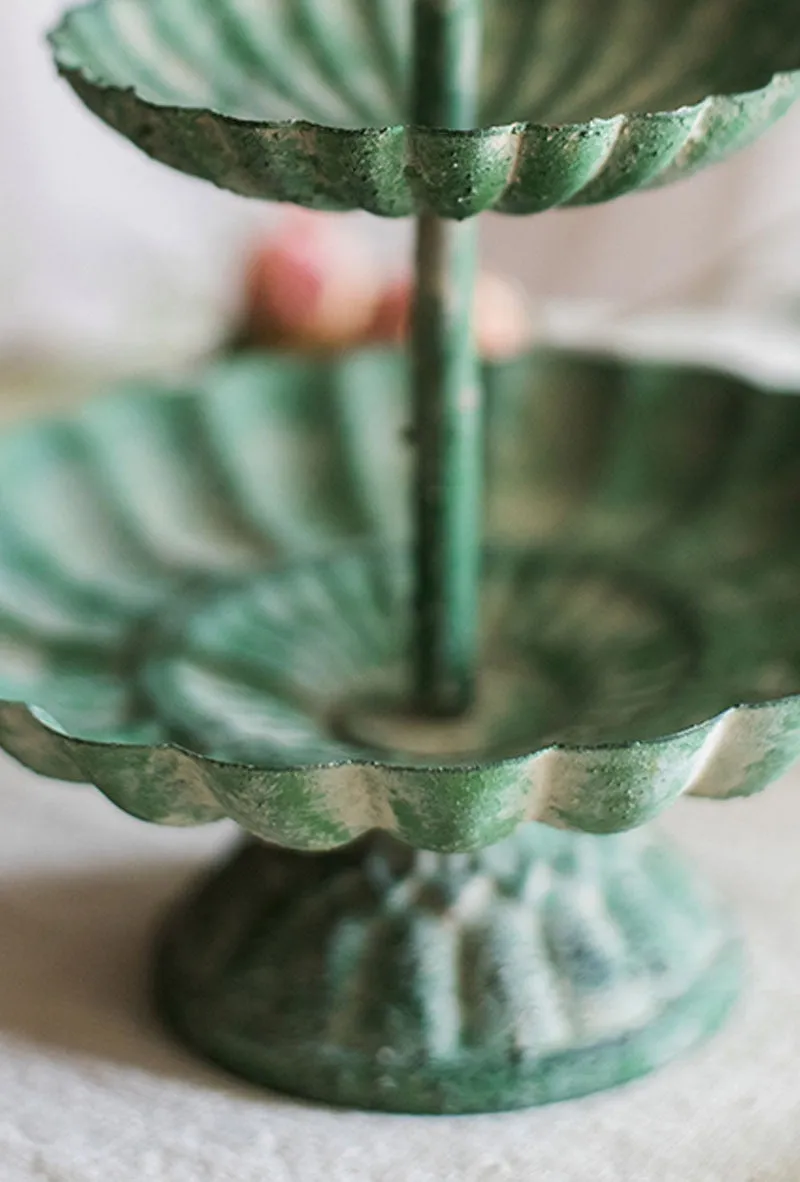Vintage Jade Tiered Tray