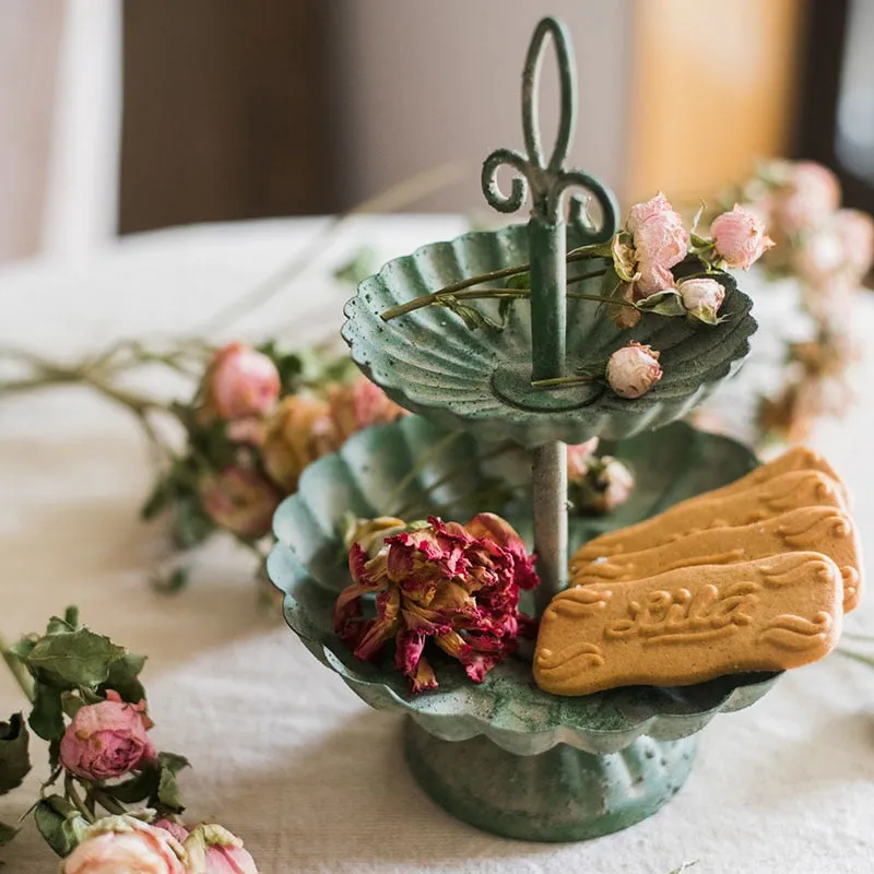 Vintage Jade Tiered Tray