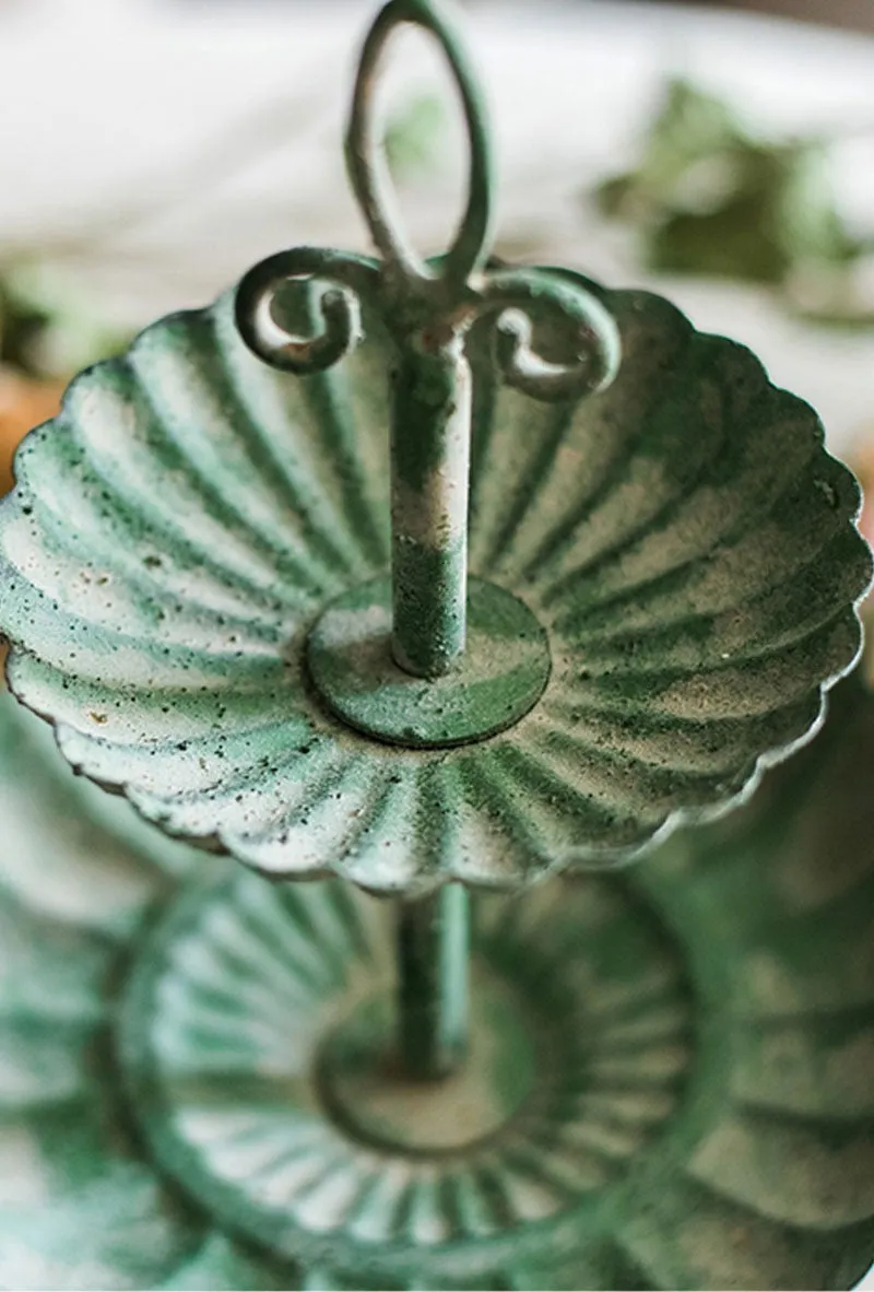 Vintage Jade Tiered Tray