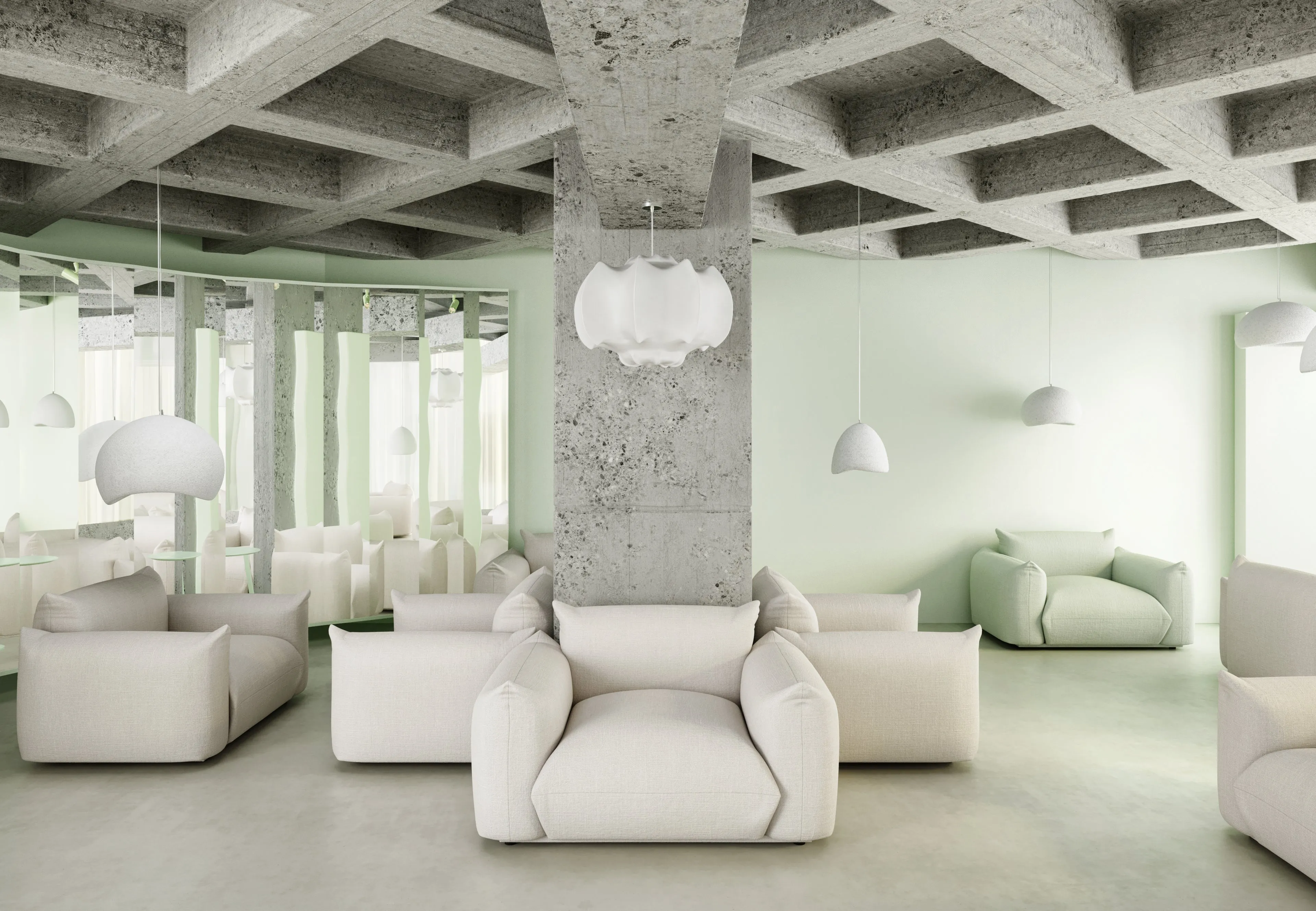 Viscontea - Viscontea Ceiling Light, Natural Silk