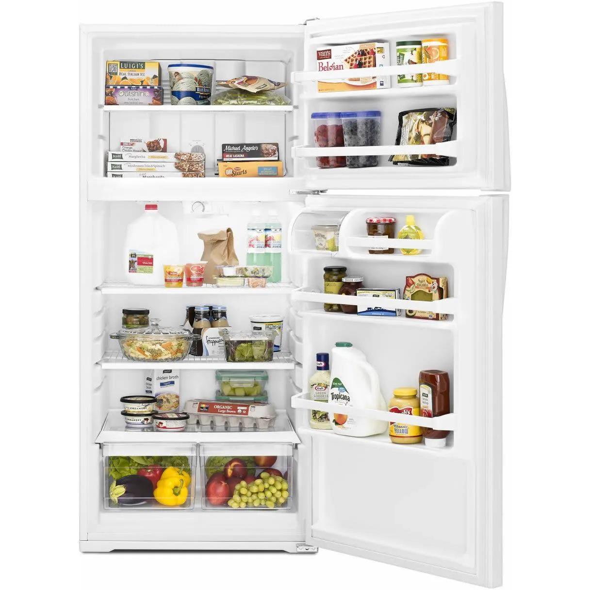 Whirlpool 28-inch, 14.3 cu. ft. Top Freezer Refrigerator WRT134TFDW