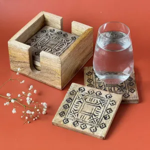 Wooden Coaster Set | Black | Set of 6